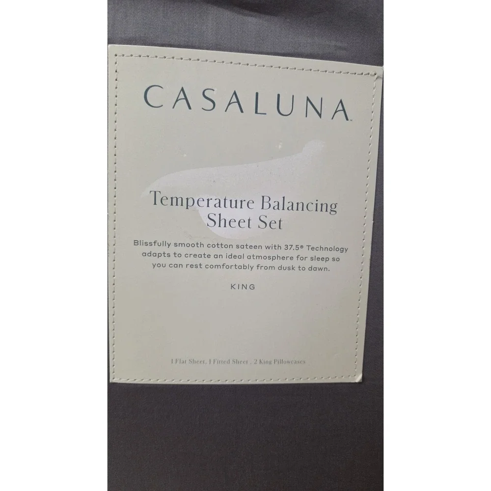 Casaluna Temperature Balancing King Sheet Set Metal Gray - Picture 2 of 4